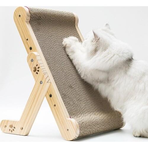 Solid Wood Cat Scratching Board Claw Sharpener, Corrugated Cardboard Nest, Vertical And Horizontal Dual-use Large Cat Grindin