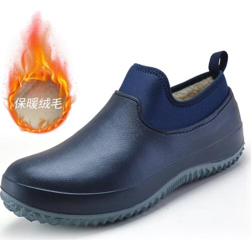 Warm Plush Walking Shoes Unisex kitchen Work Non-slip Men Sneakers Waterproof Soft Flat Platform Winter Shoes Casual Slip-On