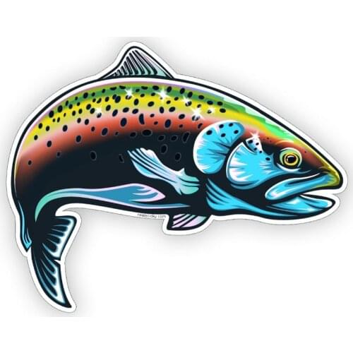 Hot sale Squid rainbow fish sticker for body personality waterproof applique logo