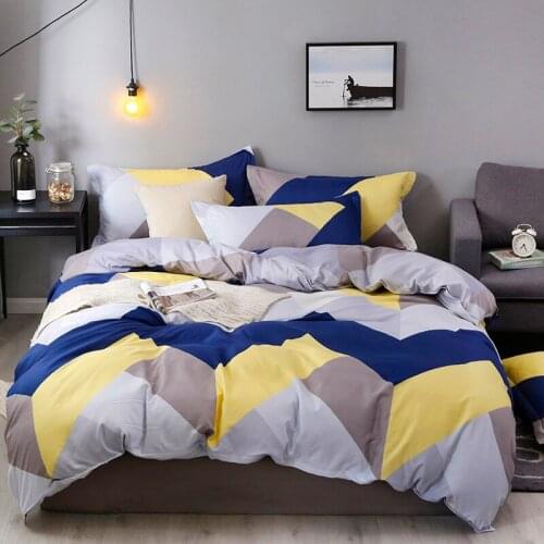 Love Heart Geometric Bedding Set Simple Plaid Duvet Cover Queen King 220x240 Bed Sheet Linens Quilt Covers Nordic Bedclothes Hot