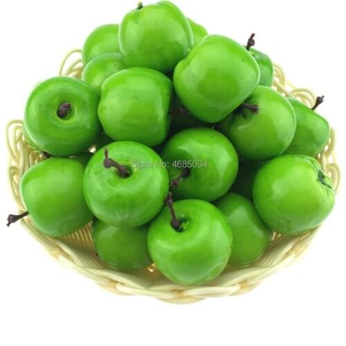 Gresorth 30pcs MINI Artificial Green Apple Decoration Fake Fruit Home Party Kitchen Food Toy Display - 3.5 cm