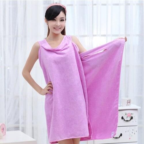 Fashion Lady Wearable Quick Drying Magic Bath Towel Shower Spa Wrap Bathrobe Dress Beach Towels For Swim Pool Out Skirt