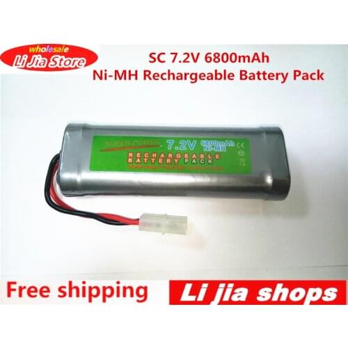 SC 7.2V 6800mAh Ni-MH Rechargeable Battery Pack Tamiya For RC Car Boat Plane Aircraft Super Power New Shipping