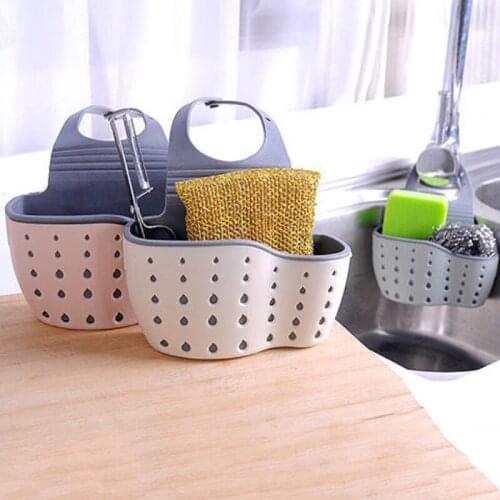 Kitchen Sink Drain Rack Sponge Soap Rubble Rack Plastic Hanging Storage Basket Faucet Organizer Shelf accessories for kitchen