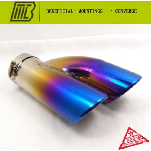 Refitting Skoda Octavia Exhaust 1 into 2 Muffler pipe Modified Tail Pipe for Caliber 60mm Length 180mm general tail EXHAUST PIPE