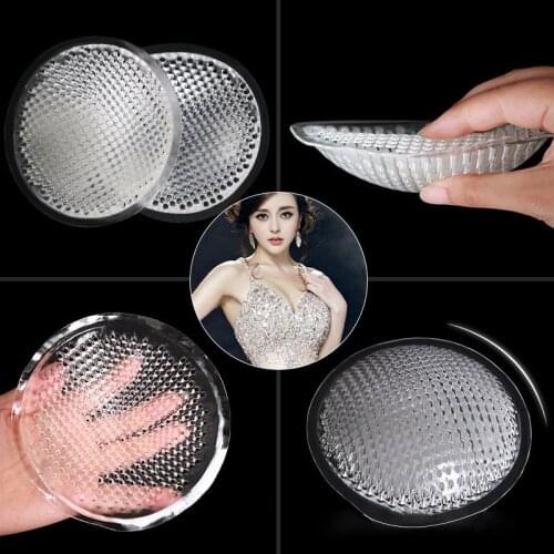 1Pair Soft Bikini Bra Insert/Silicone Round Pads Enhancer Swimsuit Push-up Breathable Seamless Silicone Chest Pad