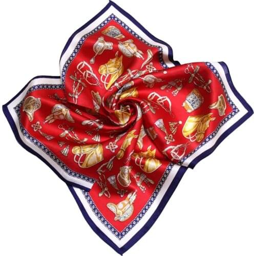 High Quality 100% Silk Scarf Fashion Square Scarves Head Neck Tie Band Professional Neckerchief Bandana Headwear Girl Hair Band