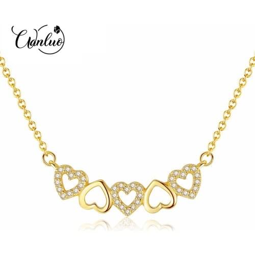WL High Quality 925 Sterling Silver Necklaces For Women Cute Love Heart S925 Pendant Necklaces Lovely Fine Wedding Jewelry Gift