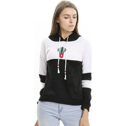 2021 Spring Autumn Long Sleeve Female Hoodies Cactus Printing Fashion Loose Drawstring Pullovers Women Casual Hoodie Sweatshirt
