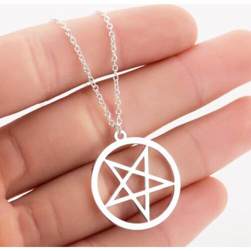 Fashion Star Of David Pendant Choker Necklace for Women Religious Pentagram Necklace Supernatural Jewelry Satan Charm Friend