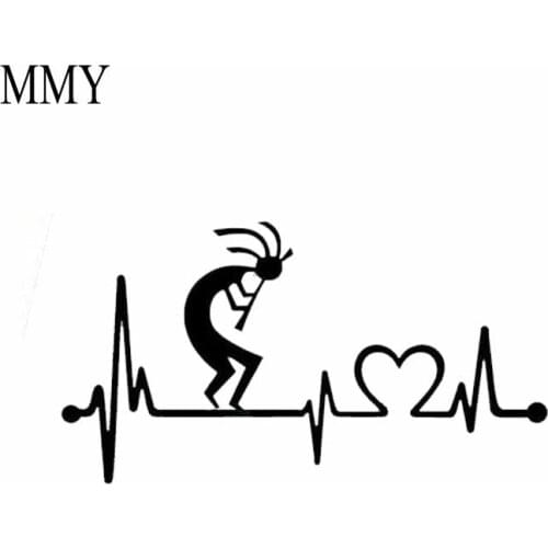 8"*4.3" Kokopelli Heartbeat Decal Sticker Car Truck SUV Laptop Surface Wall Art