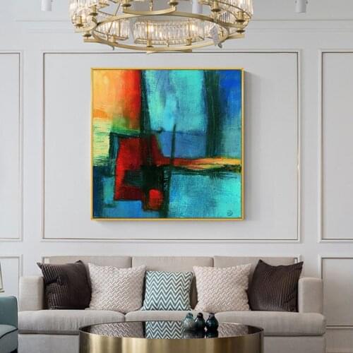 Abstract Colorful Painting Oil Painting on Canvas Scandinavian Posters and Prints Cuadros Wall Art Pictures For Living Room