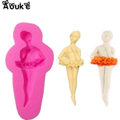 Ballet Dancing Girl Shape Silicone Mold Cake Chocolate Molds Cookies Pudding Ice Cube Mould Wedding Decoration DIY Baking Tools