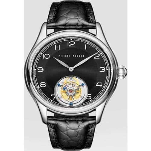 Tourbillon Watch Mechanical Sapphire Mirror Luxury Brand Business Men Watches Hollow Perspective Dial Retro Collection Tourbillo