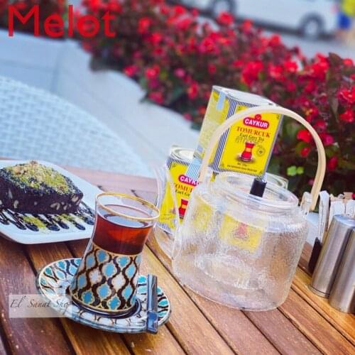 Export turkey-made filter teapot 1000ml steamed tea resistant to high temperature glass hammer pattern household pot