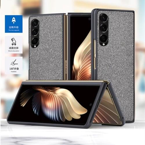 For Samsung Galaxy Z Fold 3 Case Fabric Cloth Soft Silicone Back Cover For Galaxy Z Fold3 5G Coques