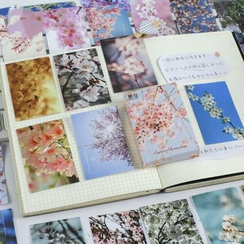 Mengtai 30pcs Cherry blossoms Decorative Stickers Scrapbooking diy Stick Label Diary Stationery Album Journal box Stickers