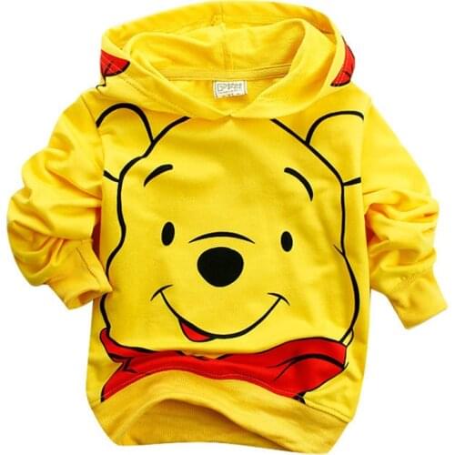 Children Spring Autumn Cartoon Winnie The Pooh Sweatshirt Coats Clothes Baby Boys Girls Hooded Tops Kids Long Sleeve T-Shirts