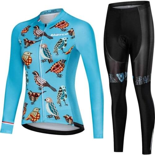 Breathable Cycling Clothing Woman Long Sleeve Cycling Jersey Set MTB Bike Sport Race Ciclismo Road Bicycle Cycling Clothes 2020