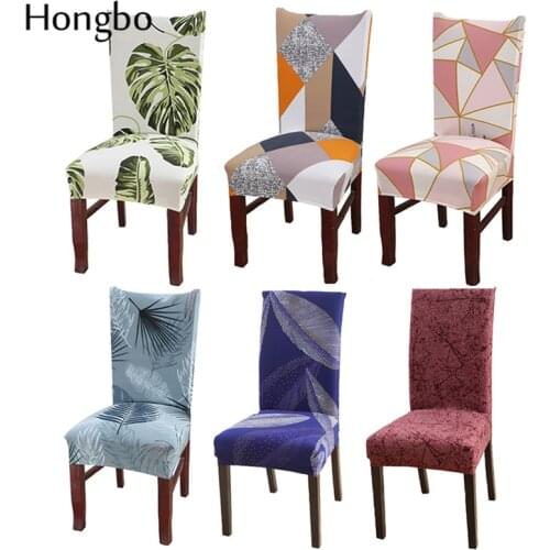 Hongbo Spandex Elastic Floral Slipcovers Chair Cover Stretch Removable Dining Chair Cover With Backrest Modern Kitchen Seat Case