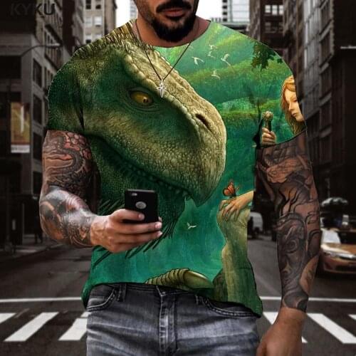 3d Tshirt Dinosaur T-shirt Men Animal Anime Clothes Forest Shirt Print Harajuku Tshirt Printed Short Sleeve summer Fashion Style