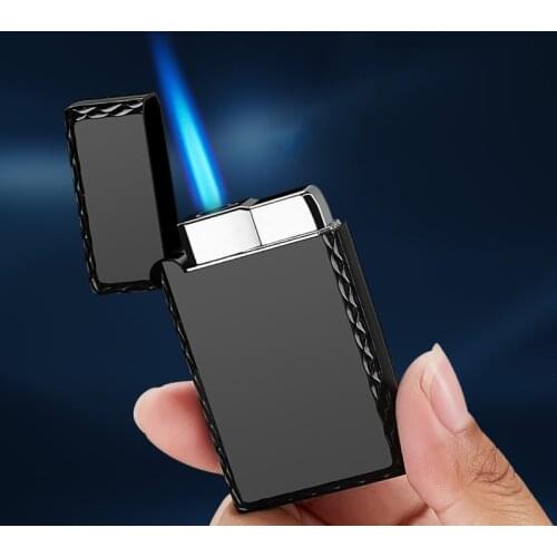 Gas Lighter Turbo Torch Lighter Ultra Thin Free Fire Jet Gas Cigar Metal Lighters 1300 C Windproof Pipe Gadget for Men
