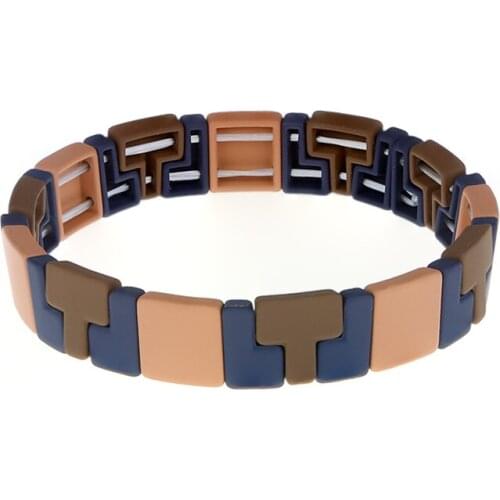 JBL009 2020 new design Bohemian Handmade Friendship Bracelet Braided Stackable Enamel Rainbow Bracelet charm women jewelry