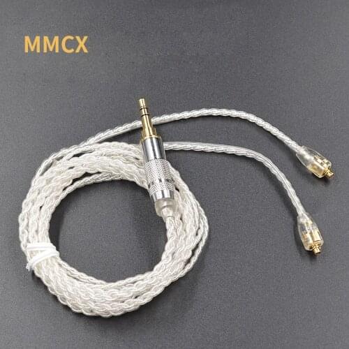 New MMCX Cable Silver Plating Cable Upgraded Cable Replacement Cable Use For KZ Shure SE535 SE846 UE900 DZ7 DZ9 DZX LZ A4