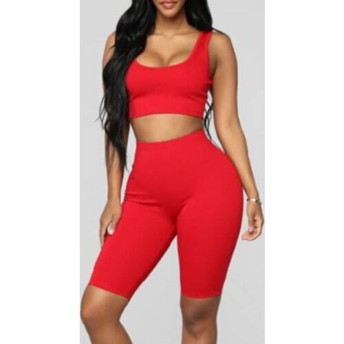 Yoga Set Women Two Piece Fitness Outfits Sexy Crop Tops Shorts Summer Gym Sportwear Active Wear Matching Sets Female Suit