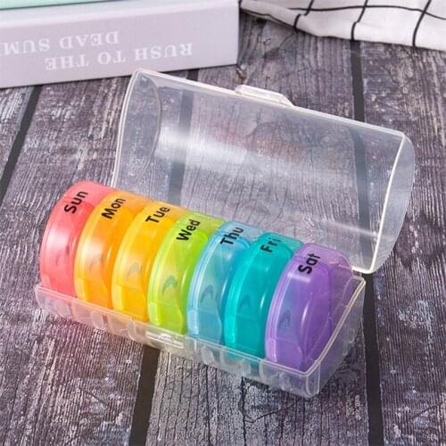 7 Days Daily Pill Box for Medicine French Holder Drug Case Weekly Pill Organizer Tablet Container Waterproof Secret Compartments