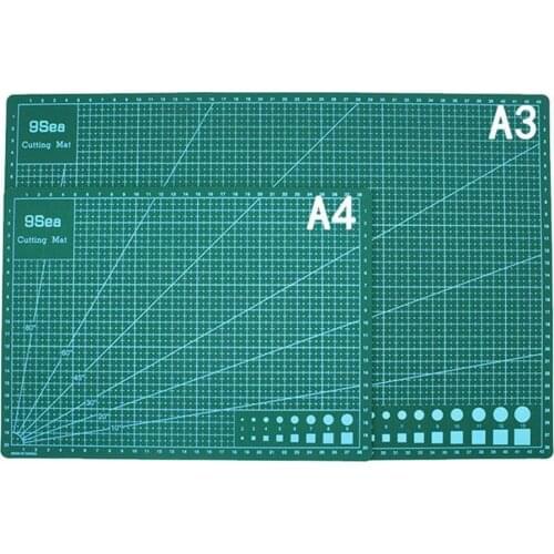 A3 /A4PVC Rectangle Grid Lines Cutting Mat Tool Plastic Cutting Board Mat Double-sided Cutting Pad Craft DIY Cut Tools