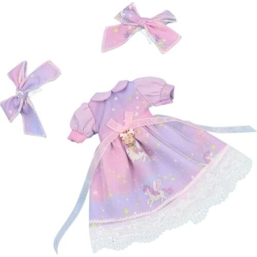 ICY DBS Blyth Doll ICY DBS Blyth Doll DBS 1/6 doll Clothes Purple Dream Unicorn Cute Dress with Bow for Neo DBS doll 30cm toys