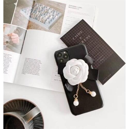 Girl Fashion 3D Camellia Flower Pearl Pendant Soft Case Cover For Samsung Galaxy M51 M31S A12/32/42/52/72/22/82 5G A02S A02 M02