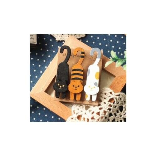 3 pcs/ 1lot Mini Natural Painted oh my cat Wood Clip Set / Cute Wooden Paper Clips / Small Craft Photo Pegs Kawaii Stationery