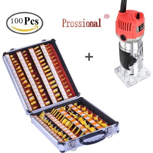 DIY Wood Milling Cutter Shank Router Bit Set Trimming Machine Tool for Electric Trimmer Wood Work Cutting Kit