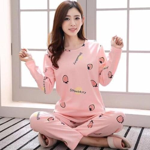 2020Spring and Autumn New Womens Pajamas Long Sleeve Cute Sleepwear Home Service Sleep Tops Pajamas for Women Pijamas Women
