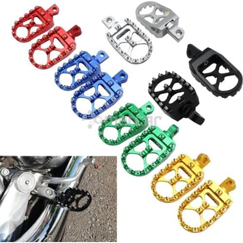 Foot Pegs Motorcycle Wide Fat Footpegs Bobber 360 Roating Rear Footrests For Harley Dyna Fatboy Sportster Iron 883 Street Bob