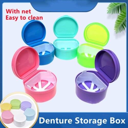 Durable Denture Storage Box Teeth Care Case Convenient Mouthguard Container Denture Storage Case Orthodontic Retainer Tool