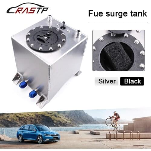RASTP- Aluminum Silver Or Black High performance 10L Billet Aluminium Fuel Surge Tank Fuel Supply RS-OCC032