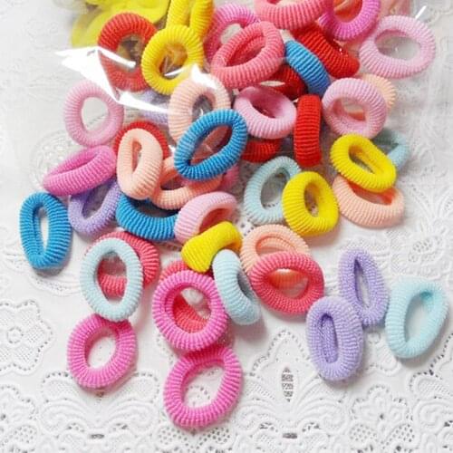 100pcs Girls Hair Band Elastic Colorful Elastic Nylon Hair Bands Children Ponytail Holder Scrunchie Headband Kids Hair Accessori