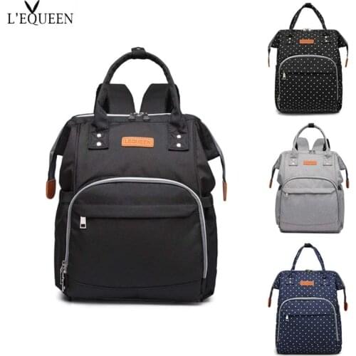 Lequeen backpack diaper bag travel bag Polka dot maternity bag multi-function waterproof wet bag Bebe accessories
