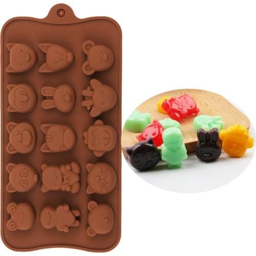 Silicone Chocolate Molds Baking Molds 15Cavity Cute Animals For Candy Cake Decorations Cake Mold Chocolate Cute Mold