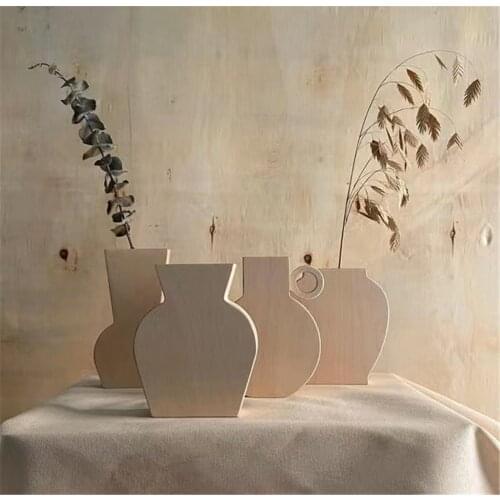 Northern Crude Wood Vase Retro Raw Lignin Embryo Dried Flowers Bottle for Living Room Tabletop Home Decoration