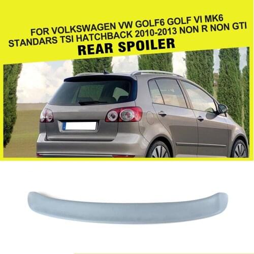 Car Rear Roof Lip Spoiler Window Wing for Volkswagen VW Golf 6 VI MK6 2010-2013 FRP Unpainted Grey