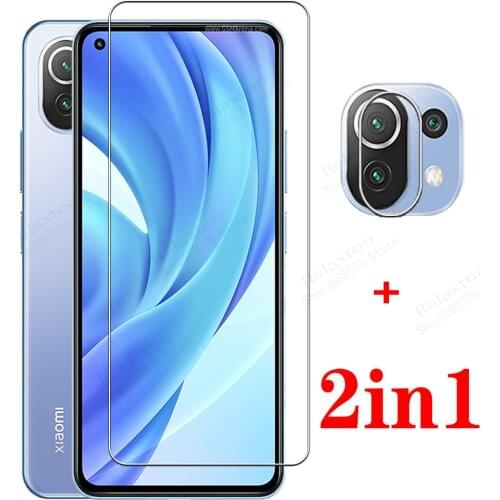 2in1 glass mi 11 lite camera lens screen protector for xiaomi mi11 lite case mi 11lite light 6.55'' smartphone protective cover