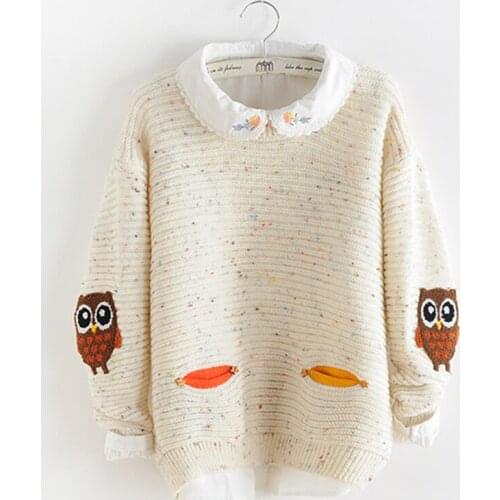 Autumn Winter Women Sweaters And Pullovers Long Sleeve Lovely Sweet Runway Sweater Loose Knitted Jumpers Sweater Free New 2018