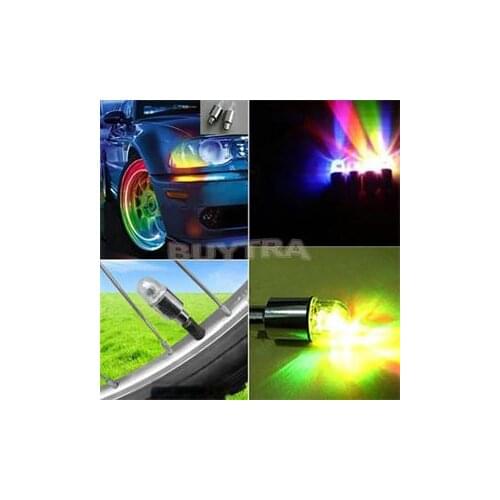 1 Pair LED Wheel Light Flash Valve Sealing Cap Neon Lamp For Car Motor Auto External Lights Warning Lights