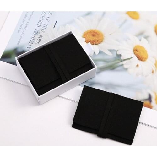 10Pcs Folded Microfiber Velvet Bag Jewelry Pouches Package Small Chic Wedding Ring Earrings Necklace Packaging Bags