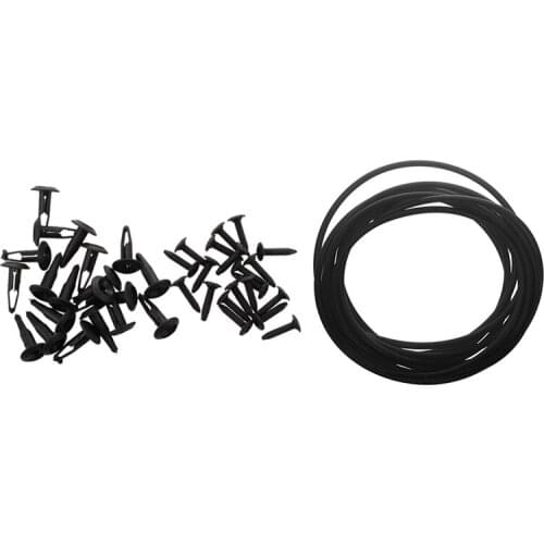 20 Pcs 6mm Hole Plastic Rivet Trim Panel Retainer Fastener Clips & 1 Pcs Silicone Tube Pipe Hose Tubing 5mm,1M Black