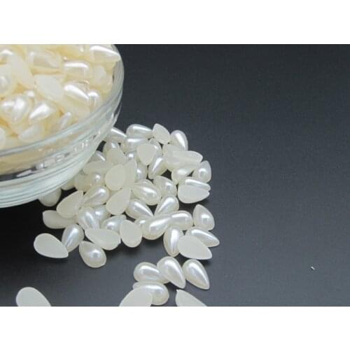 4 * 6mm 400PCS/lot ivory Half water droplets pearl DIY Jewelry wedding decoration